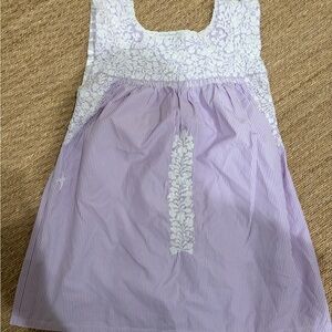 Mi Golondrina Lavender and Cream Floral Top